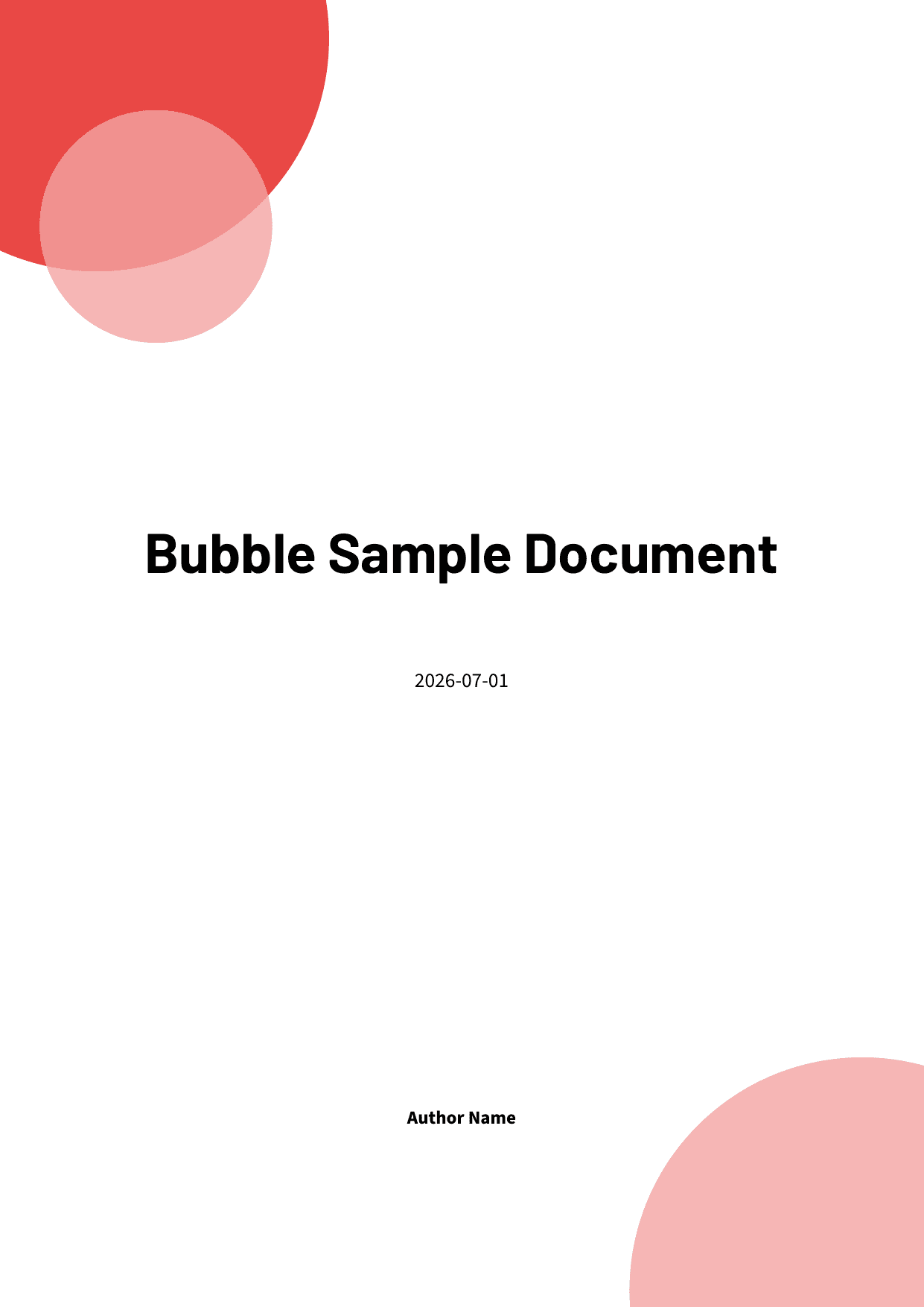 Bubble template preview