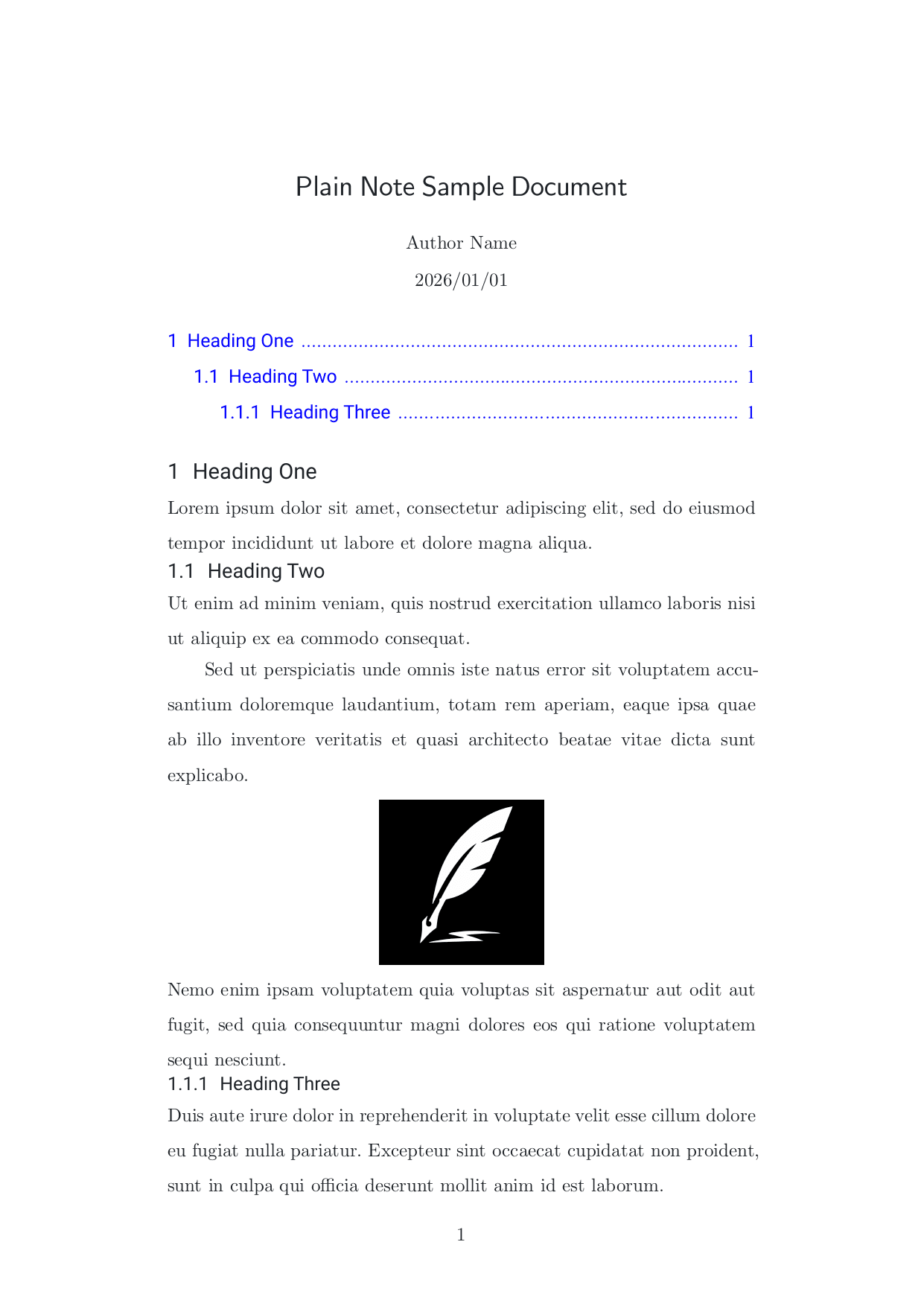 Plain Note template preview
